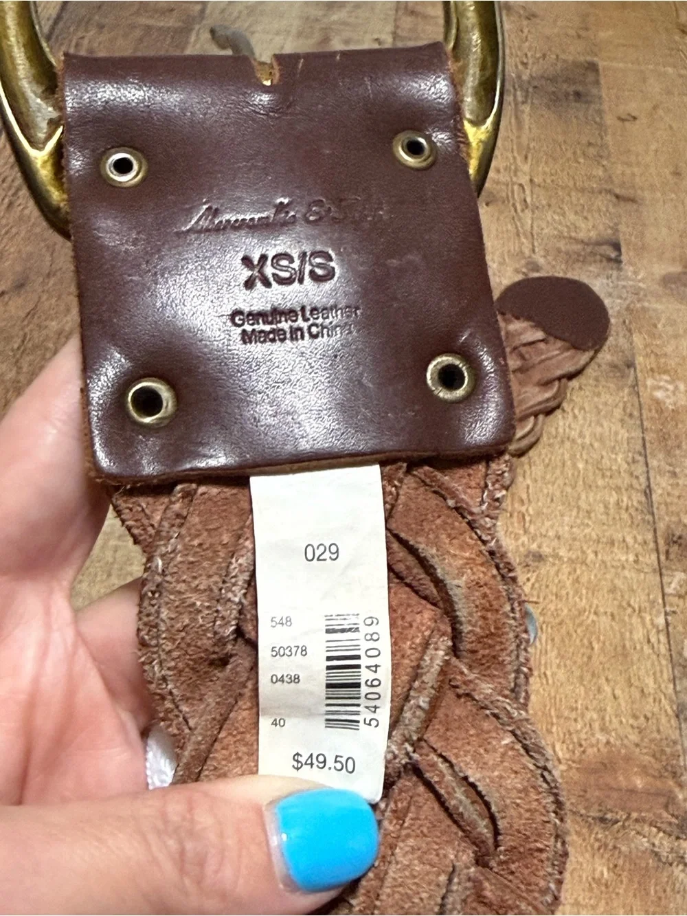 WOMEN'S ABERCROMBIE & FITCH BROWN GENUINE LEATHER BRAIDED BELT SIZE XS/S  Pre ow